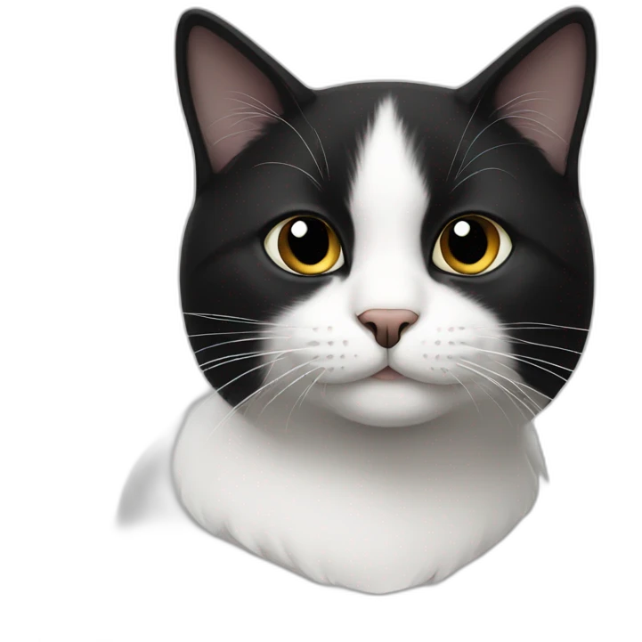 A black and white cat emoji