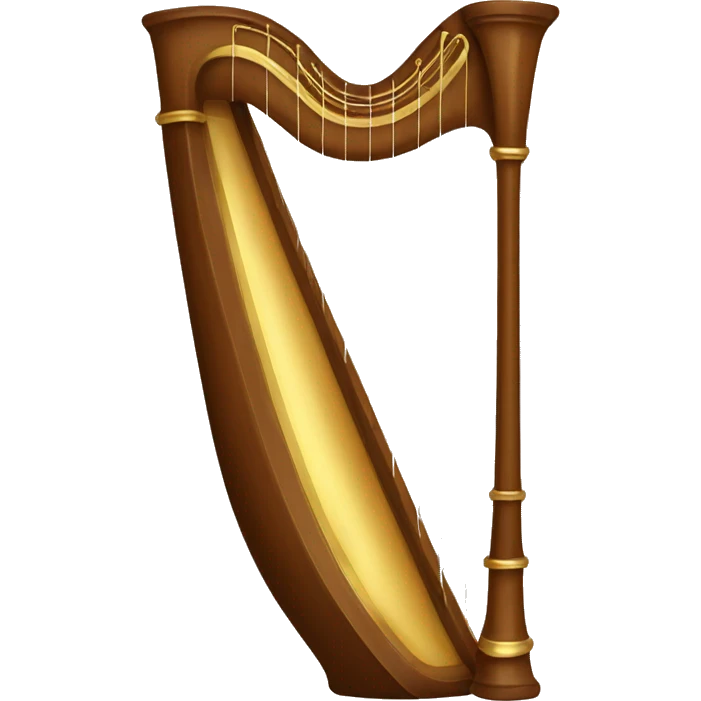 brown harp with gold highlights emoji