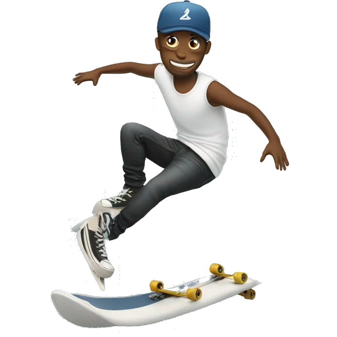 skater popping a steezy ollie on a boat emoji