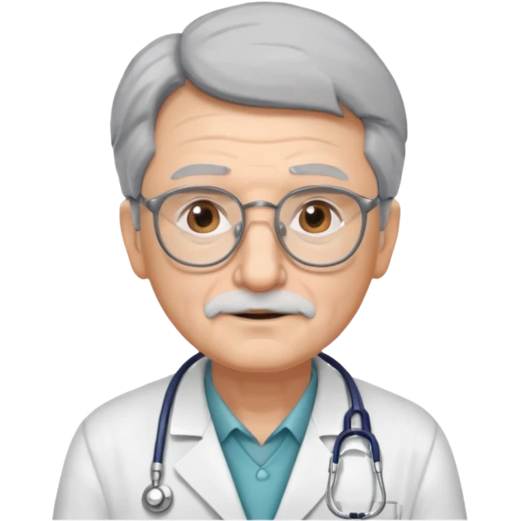 old man doctor, wearing glasses emoji