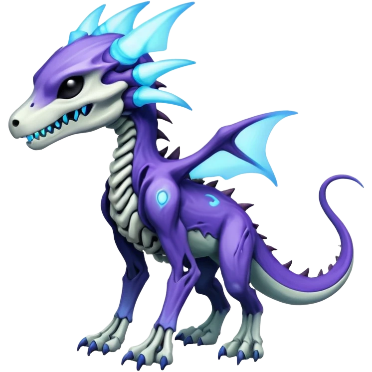Shiny Bioluminescent Glowing Ethereal Eldritch Marowak-Duskull-Darkdramon-fusion emoji