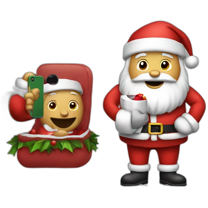 Santa with iphone emoji