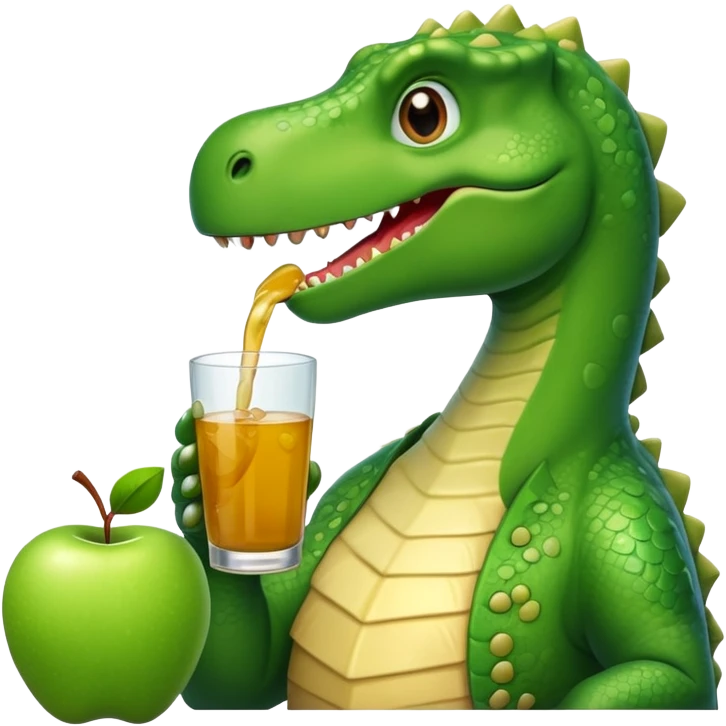 dinosaur drinking apple juice emoji