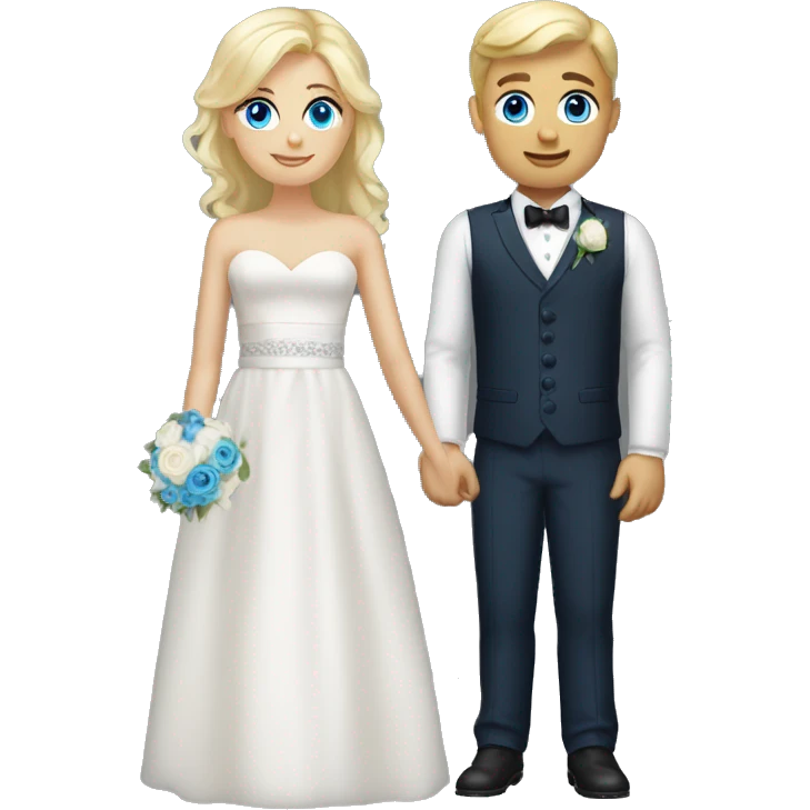 Groom blonde hair blue eyes waist up emoji