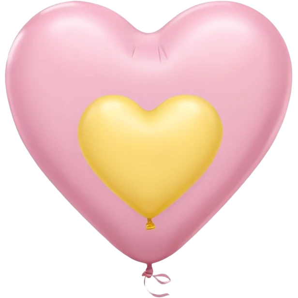 The heart is a balloon in soft pink, beige and yellow pastel light emoji