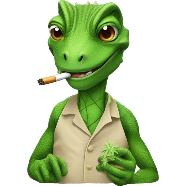 lizard smoking weed emoji