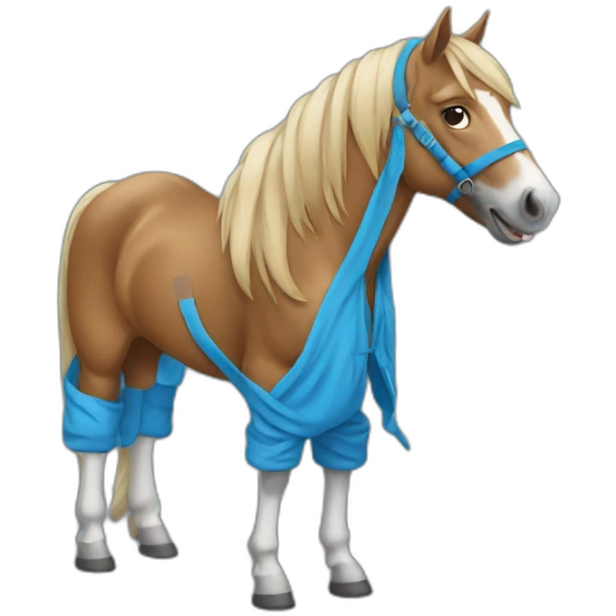 horse wearing blue hoodie emoji