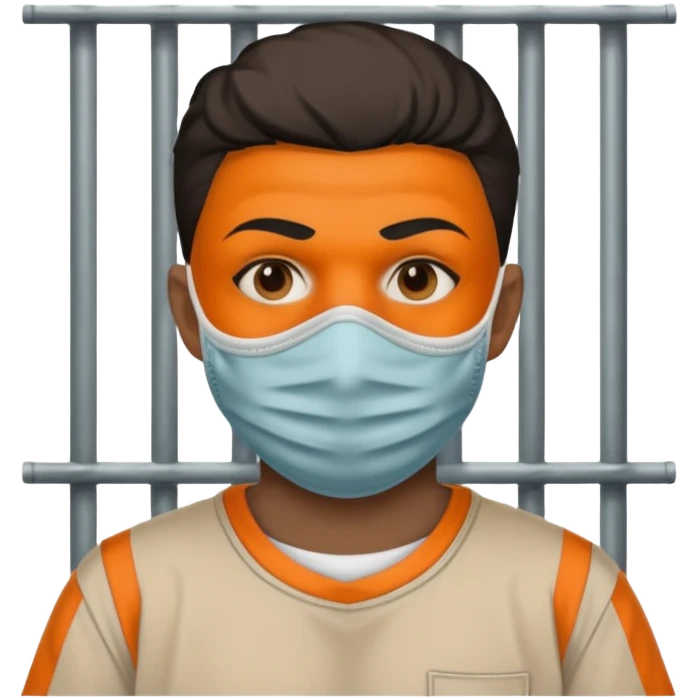 Ladron con antifaz y camiseta de prisión emoji