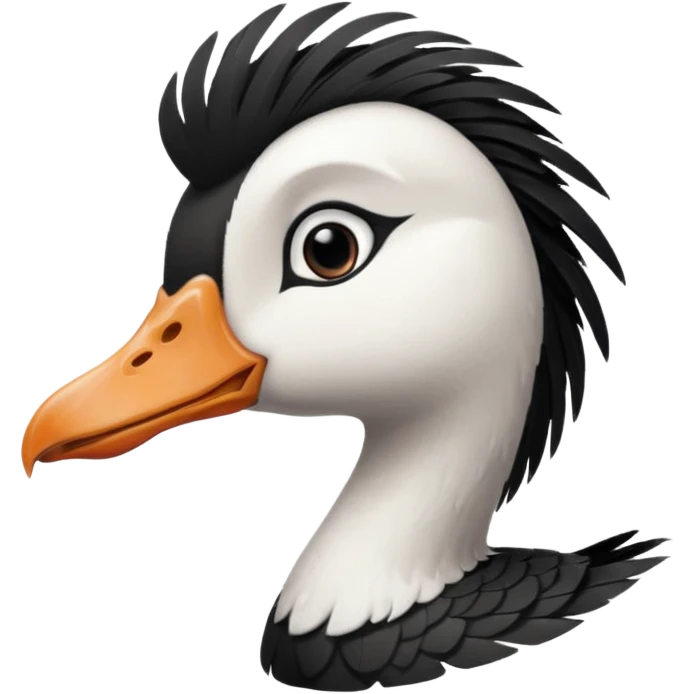goose portrait with emo swoop  emoji