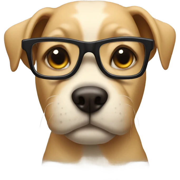 Dog with glasses in a hellcat emoji