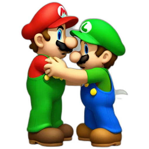 luigi kissing mario emoji