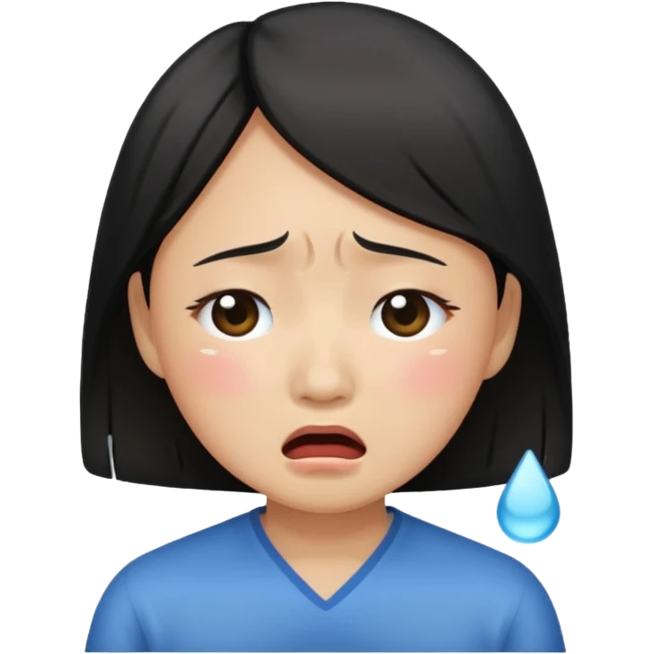 Asian girl crying emoji