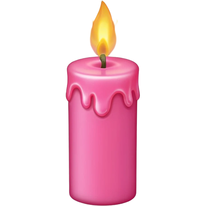 Draw a pink candle with a flame on it at an angle of 15 degrees from the horizontal. emoji