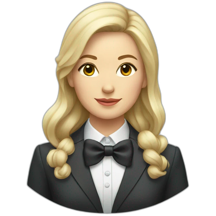 Russian Woman wearing suit with bow tie emoji
