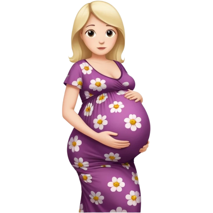 heavily pregnant woman with extremely abnormally huge overdue belly emoji