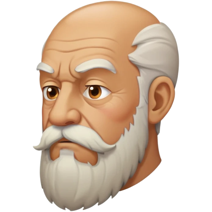 old angry man with beard and mustache in profile view emoji