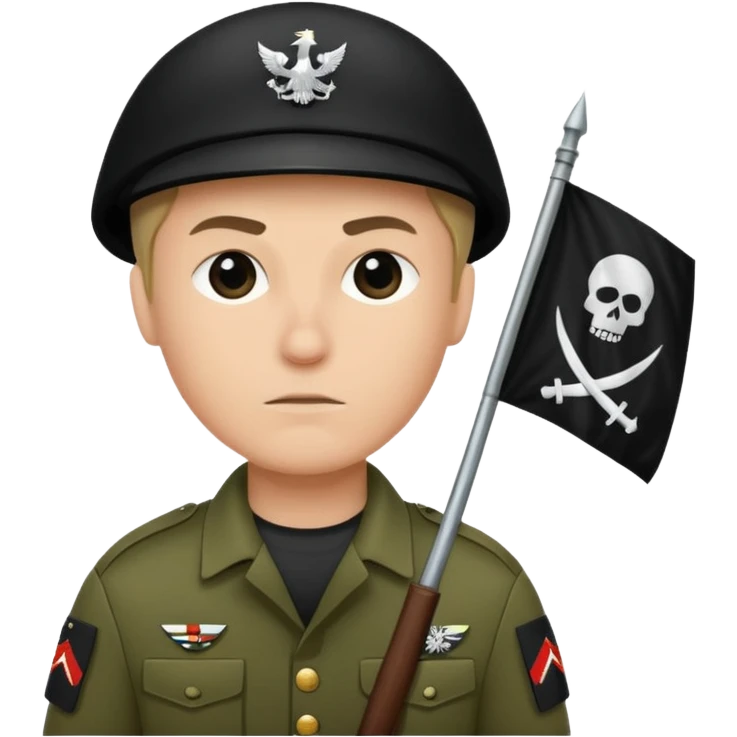 souldier caryying black flag emoji