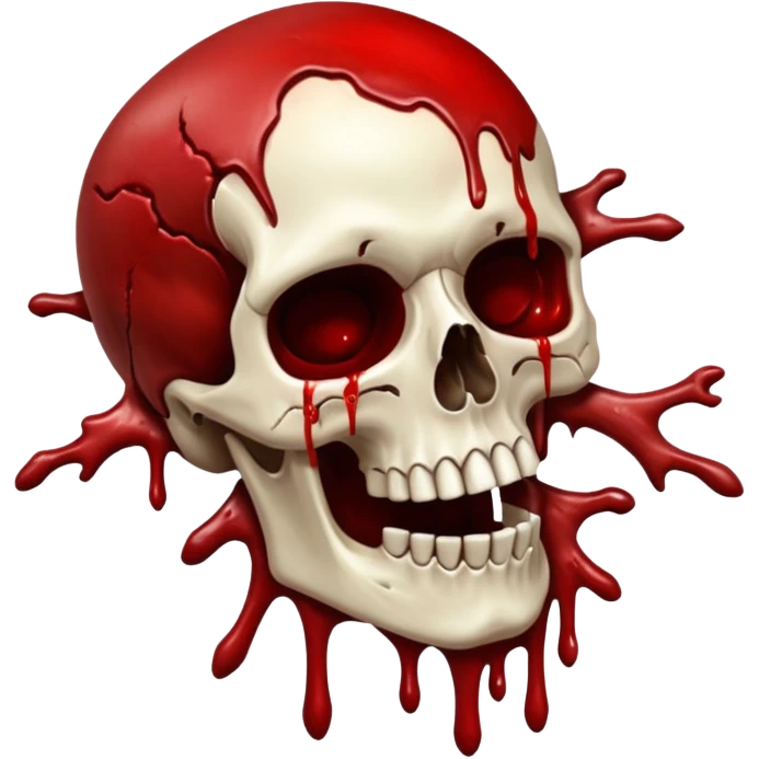 3D rotting corpse jumping in the air. In the style of your bloody skull art. More blood emoji