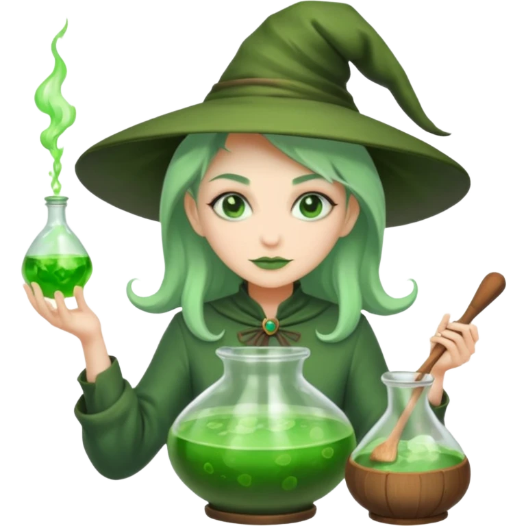 green witch cooking potion emoji