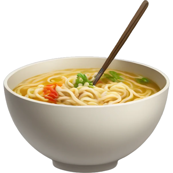 a ramen bowl with paint brush chpsticks emoji