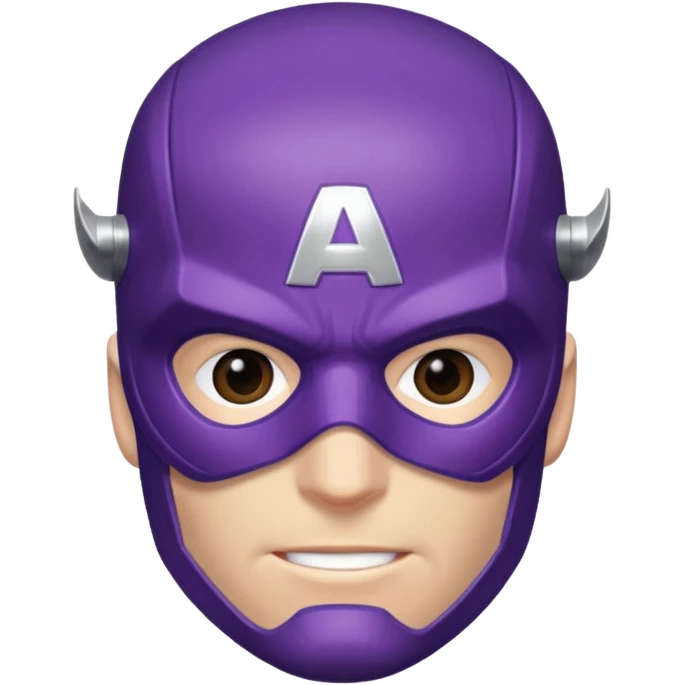 captain america marvel superhero with iconic purple mask headshot emoji
