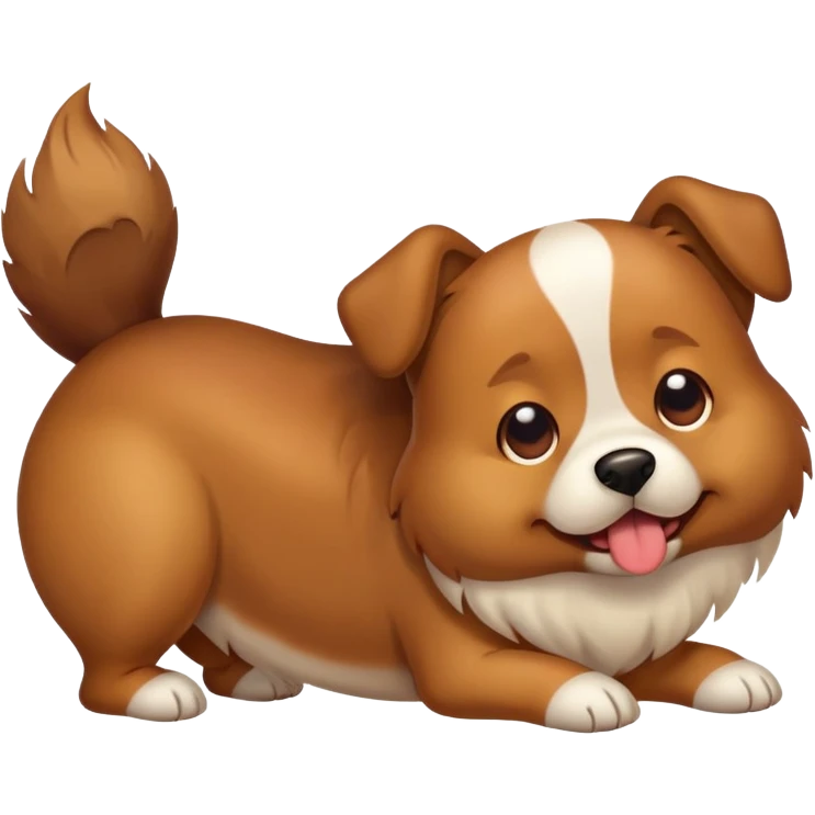 A dog pooping emoji
