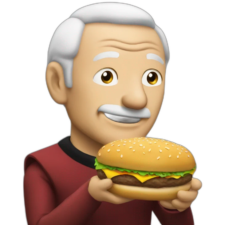 picard eating a hamburger emoji