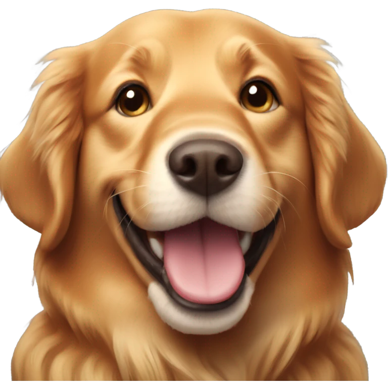 red golden retriever smiling  emoji