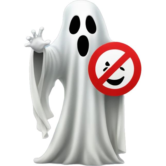 Ghost holding a 'no entry' sign website emoji