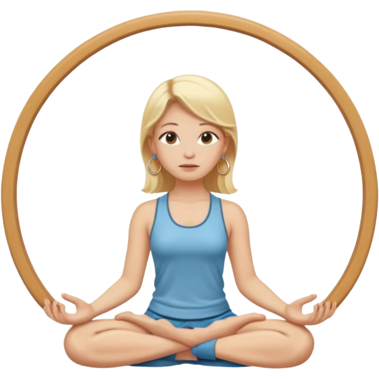 blonde white girl baddie emoji meditating, apple style, with hoop earrings emoji