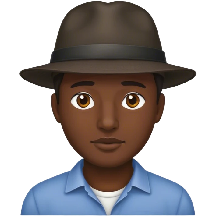 black outline of a man wearing a hat emoji