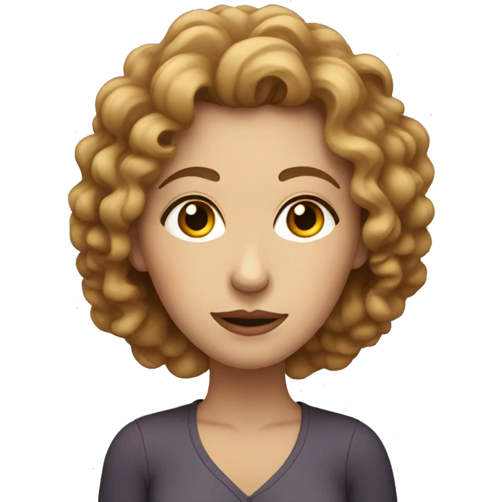 White woman with light brown curly hair giving side eye  emoji