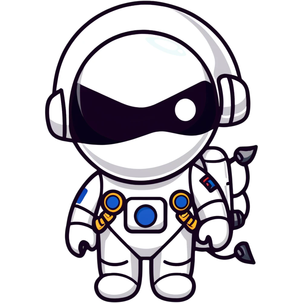 astronaut in space suit with black pirate eyepatch emoji