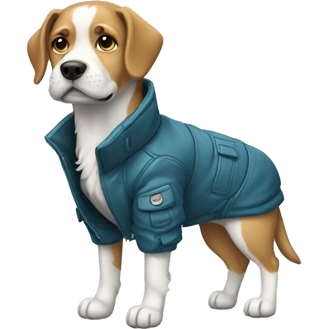 dog wearing jacket emoji