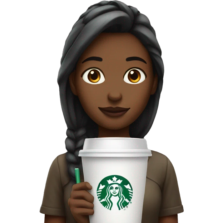 Girl with starbucks emoji