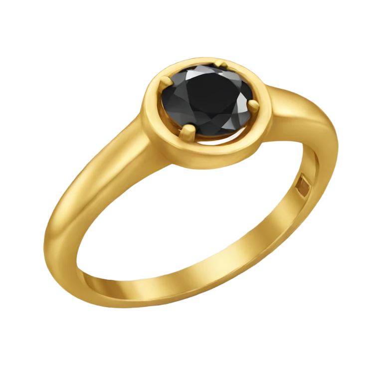 gold ring with black diamond emoji