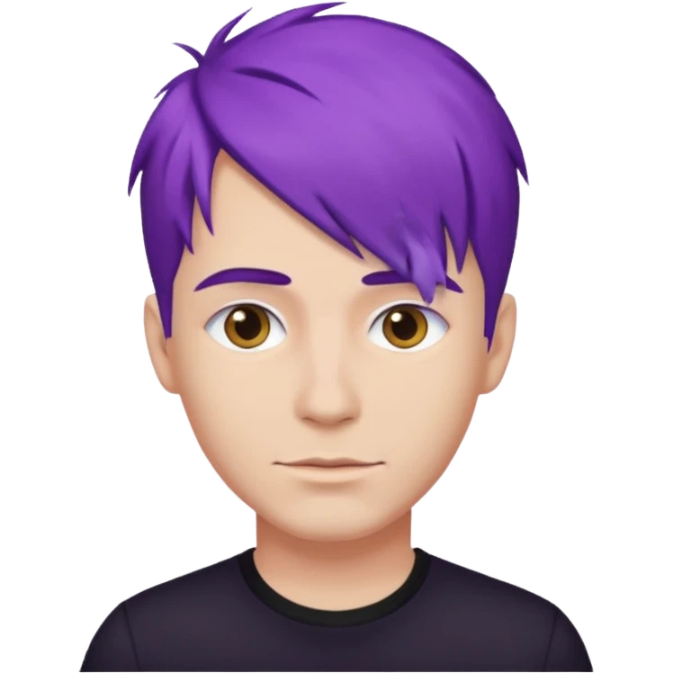 man with purple hair and black shirt emoji