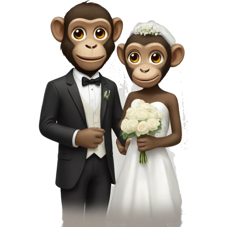 Monkey getting married  emoji