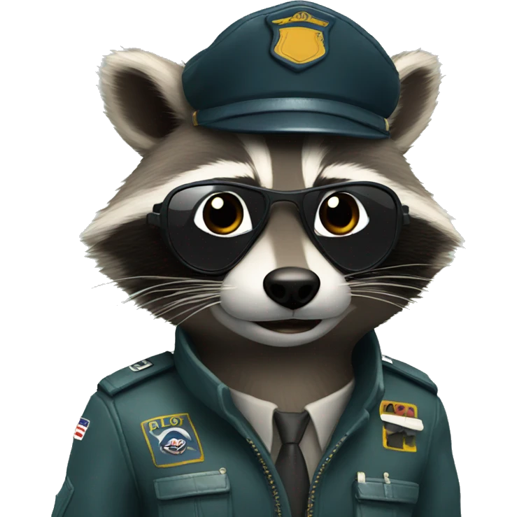 Racoon as pilot emoji