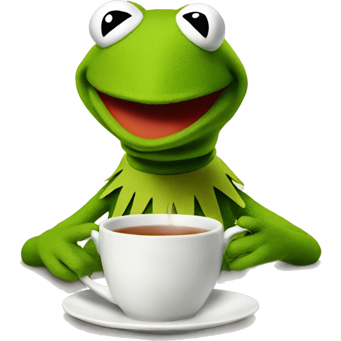 Kermit drinking tea emoji