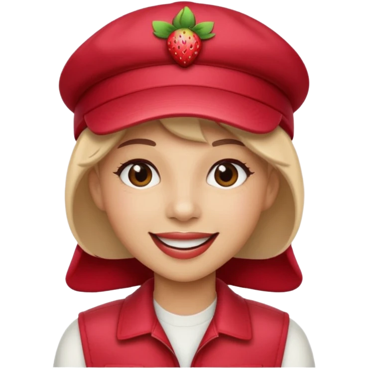 singer strawberry wearing cap emoji