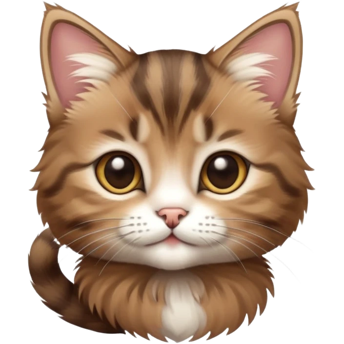 brown tabby kitten with white nose emoji