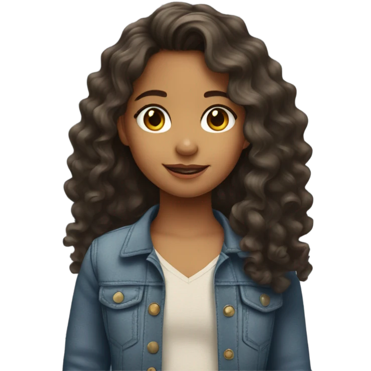 Hispanic Little girl with wavy hair emoji