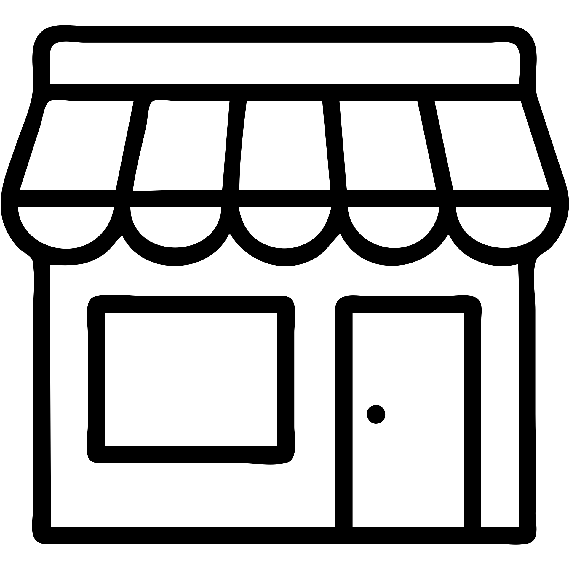 outlined icon of a convenience store, no fill, clean lines emoji