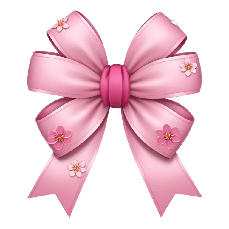 sakura flower with a bow emoji