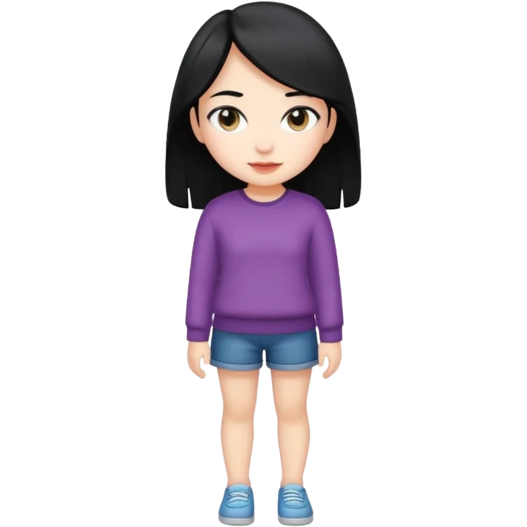 full body girl with black hair emoji