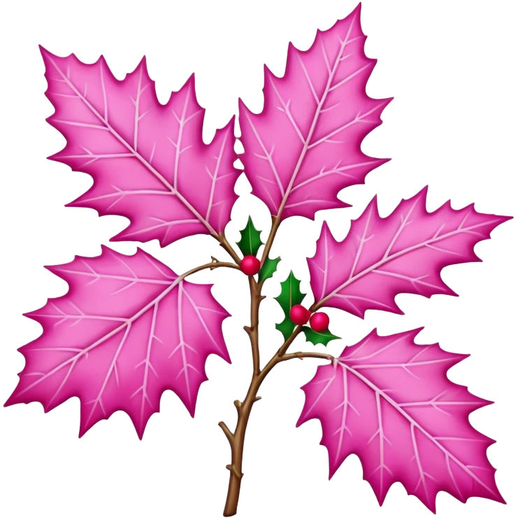 pink holly with white leaves  emoji