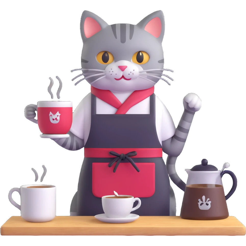 cat barista making coffee emoji