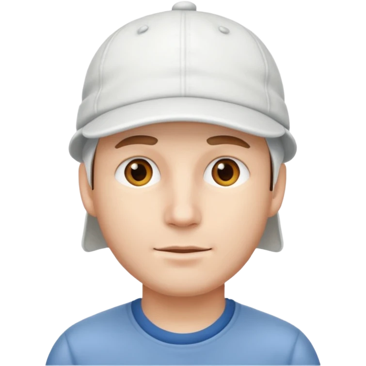 man with white cap emoji
