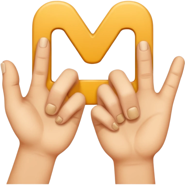 Les doigts des deux mains qui forme la lettre W emoji